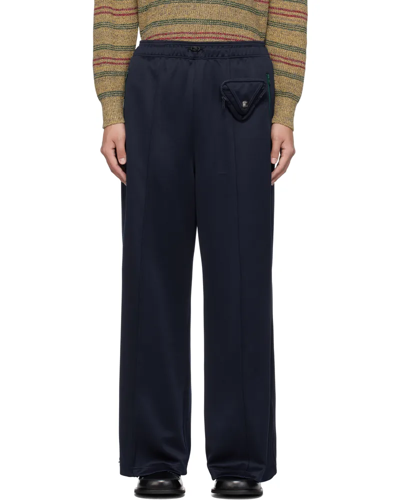 Toga Navy Polyester Track Pants Navy