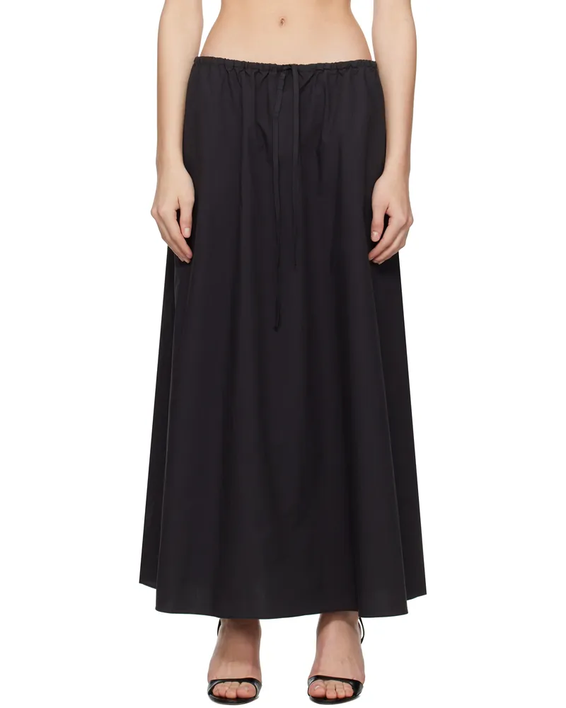 Matteau Black Drawcord Maxi Skirt Black