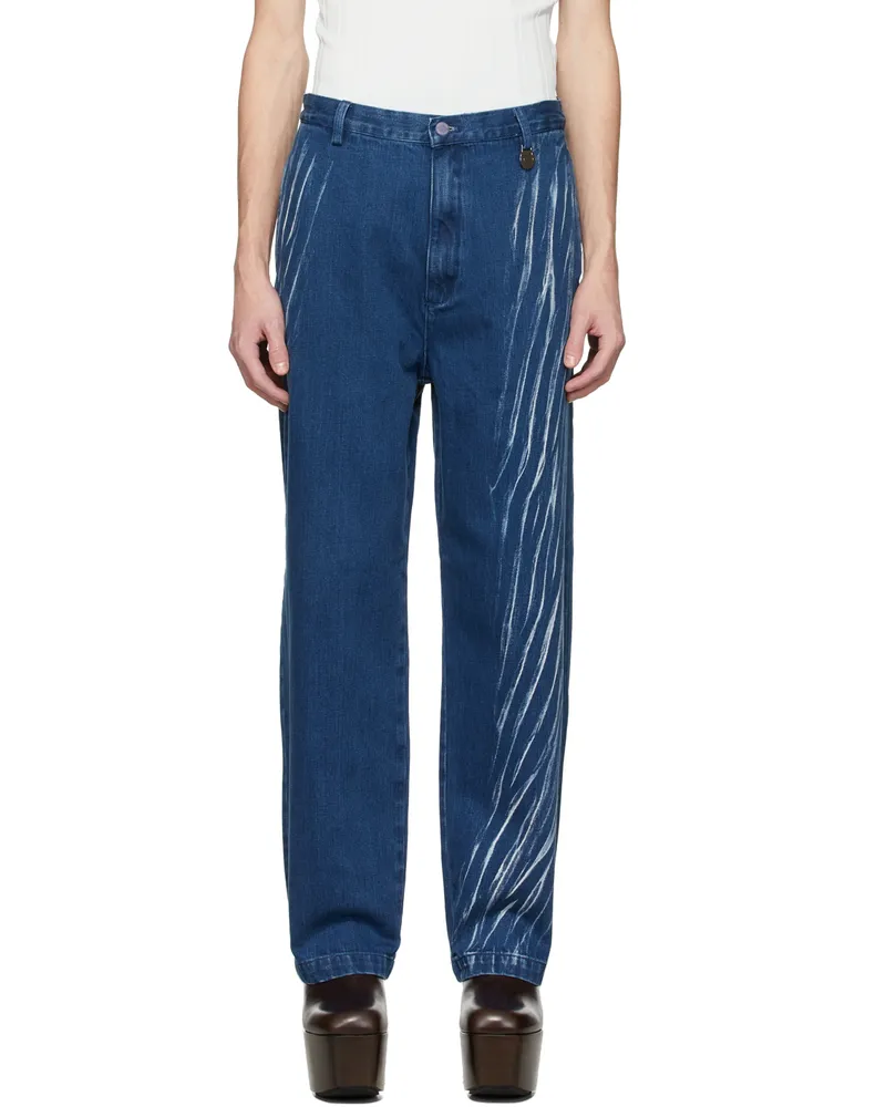 Xander Zhou Blue Denim Jeans Blue