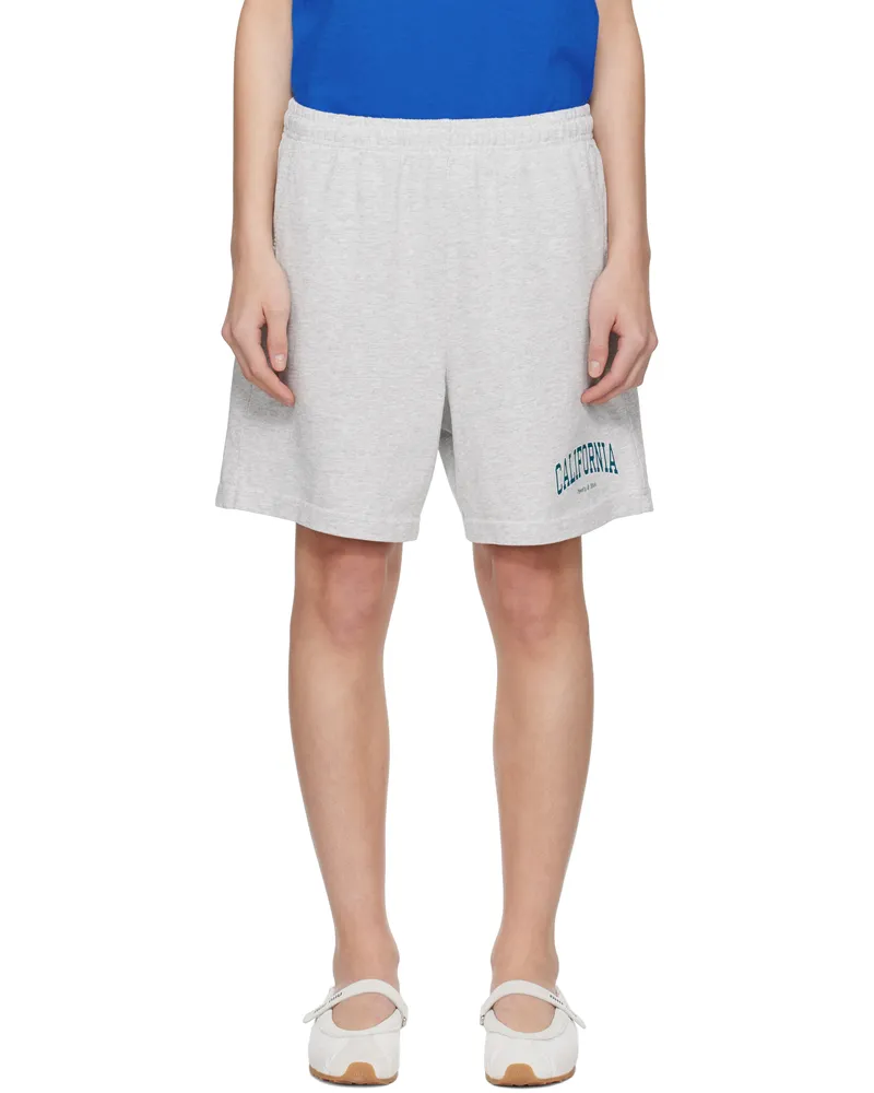 SPORTY & RICH Gray 'California' Gym Shorts 19