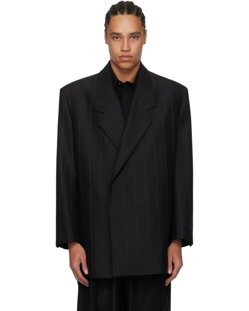 Fear of God Black Pinstripe Relaxed Blazer