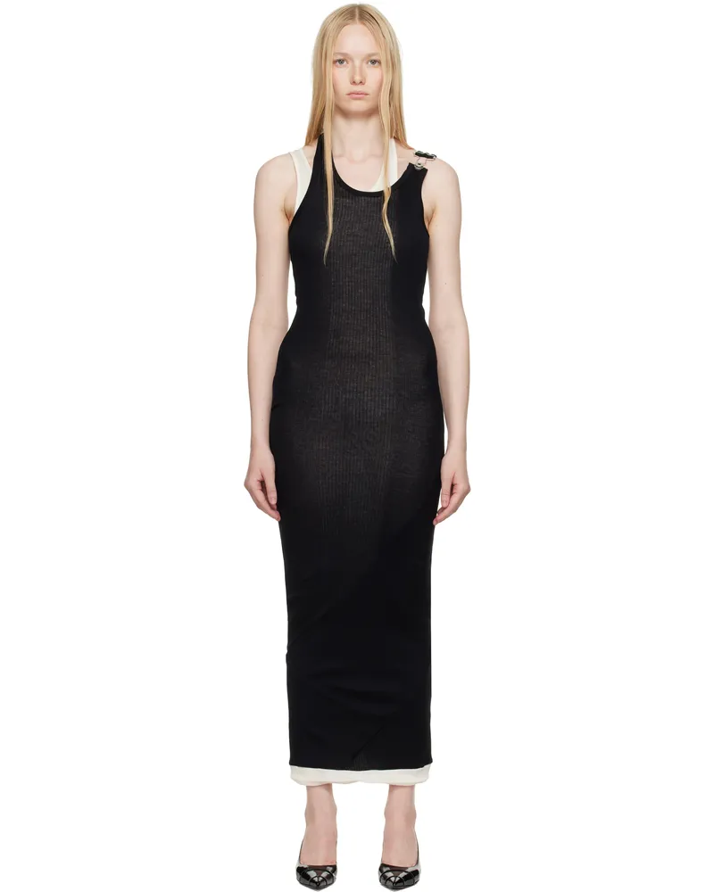 Jean Paul Gaultier Black 'The Draped Double' Maxi Dress 0003-black