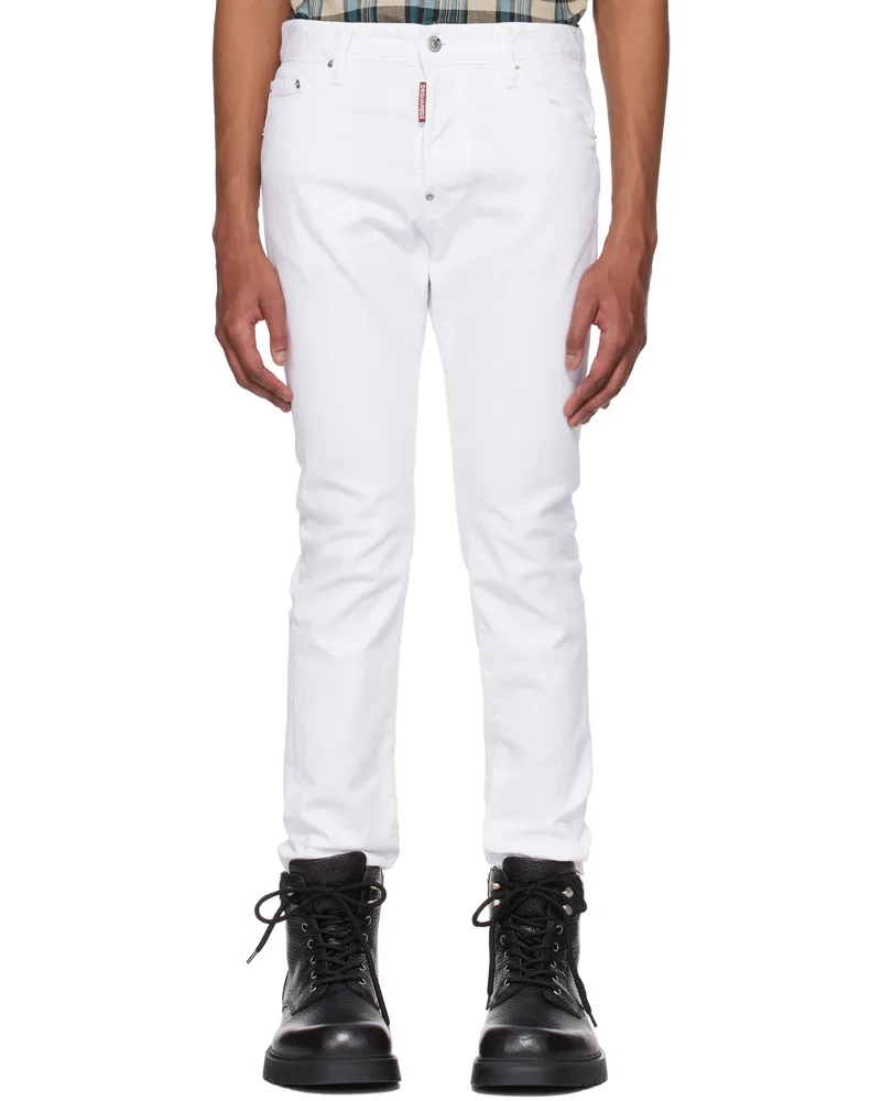 Dsquared2 White 'White Bull' Cool Guy Jeans 100