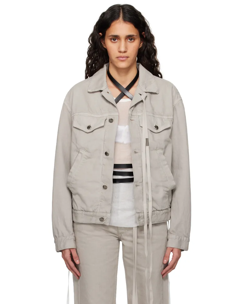 Ann Demeulemeester Beige Marthe Denim Jacket 026