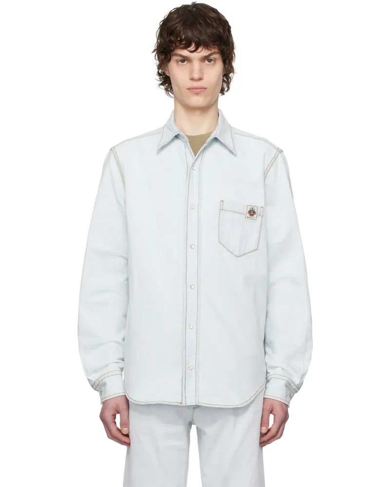 Bally Blue Faded Denim Shirt Light