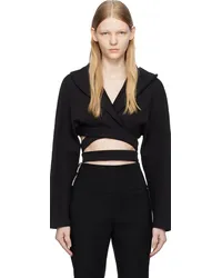 Alaïa Black Crossover Hoodie Noir