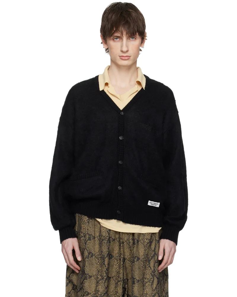 Wacko Maria Black Mohair Knit Cardigan Black