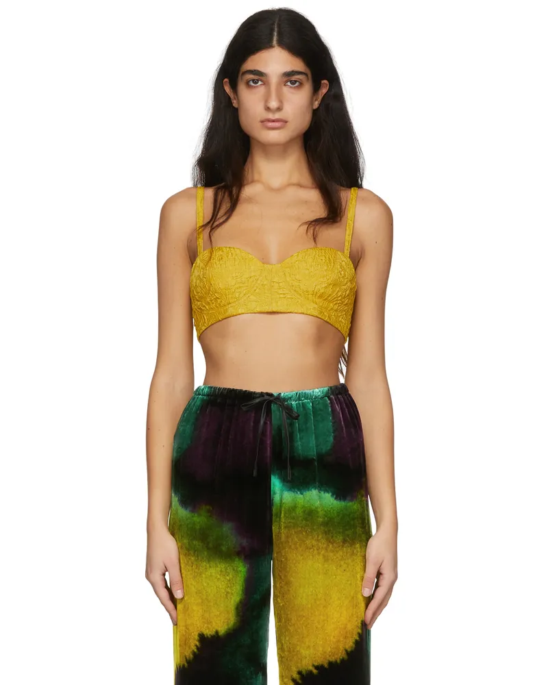 Dries van Noten Yellow Nylon Tank Top 202