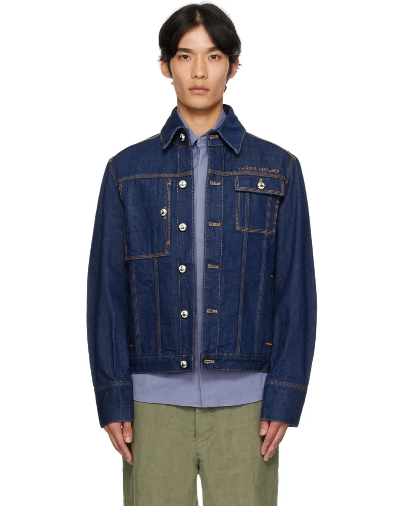Vivienne Westwood Navy Worker Denim Jacket Ss25-k420