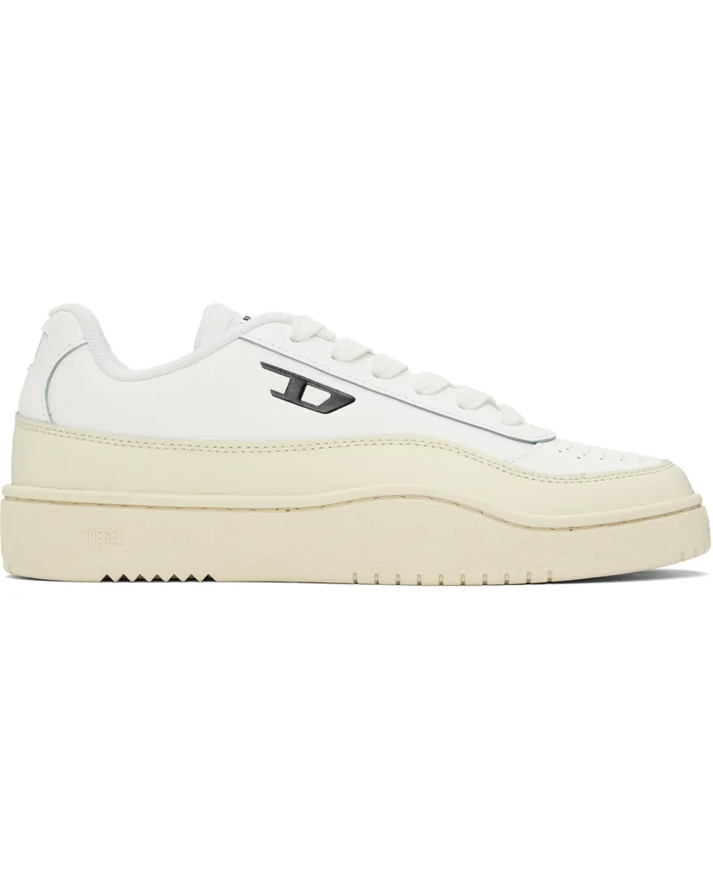 Diesel White & Beige S-Tracker-D Low Sneakers Ha668