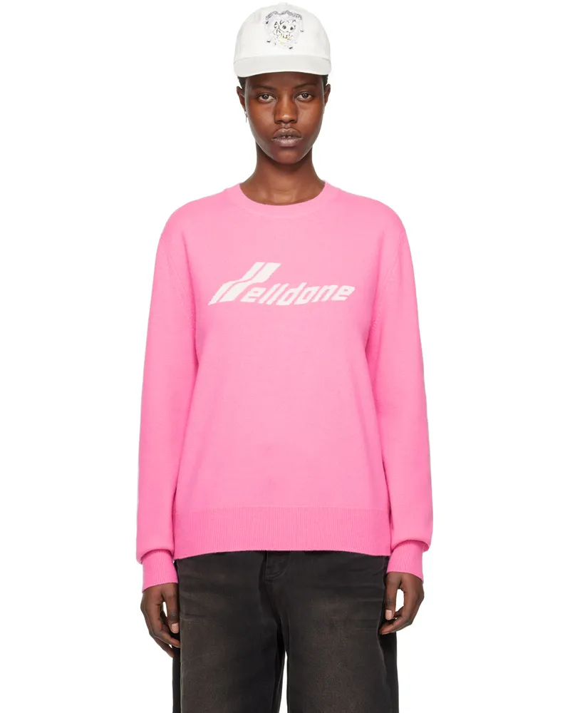 WE 11 DONE Pink Jacquard Sweater Pink