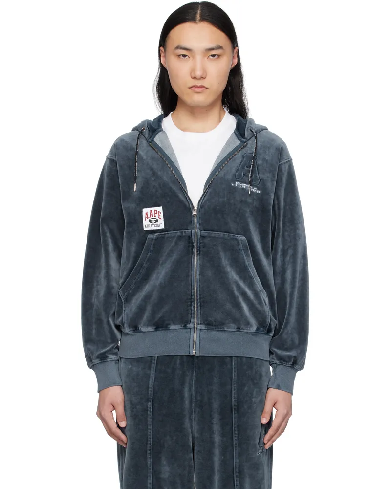 AAPE by A Bathing Ape Navy AAPE Injection Hoodie Nyl