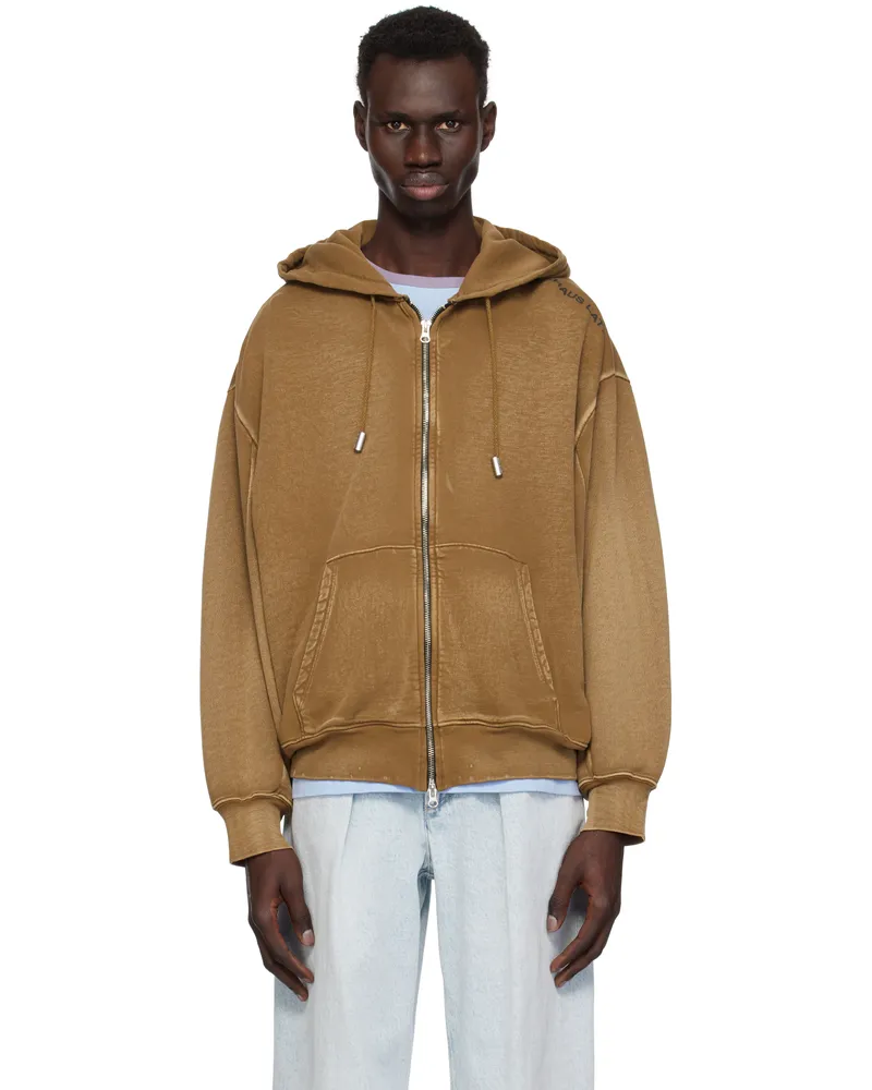 Eckhaus Latta Tan Zip Hoodie Bison