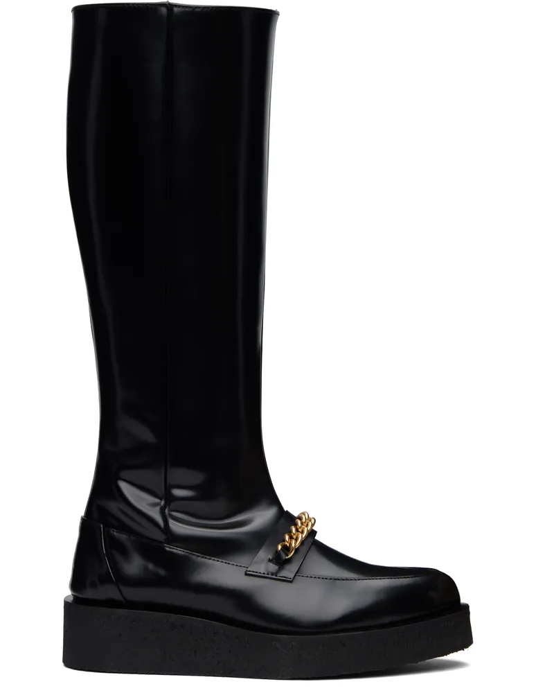 Ernest W. Baker Black Chain Creeper Boots Black