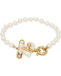 Vivienne Westwood Pink & Gold Orietta Pearl Bracelet Rgold