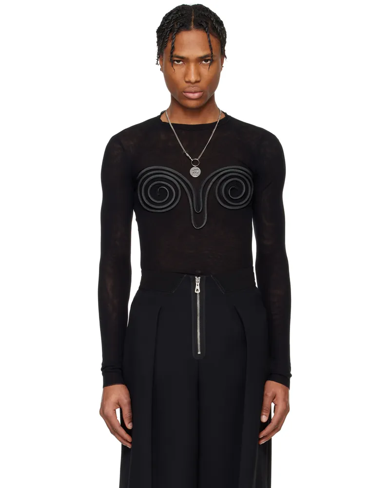 Jean Paul Gaultier Black 'The 3D Spirale' T-shirt 00-black