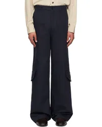 Dries van Noten Navy Loose-Fit Cargo Pants Navy