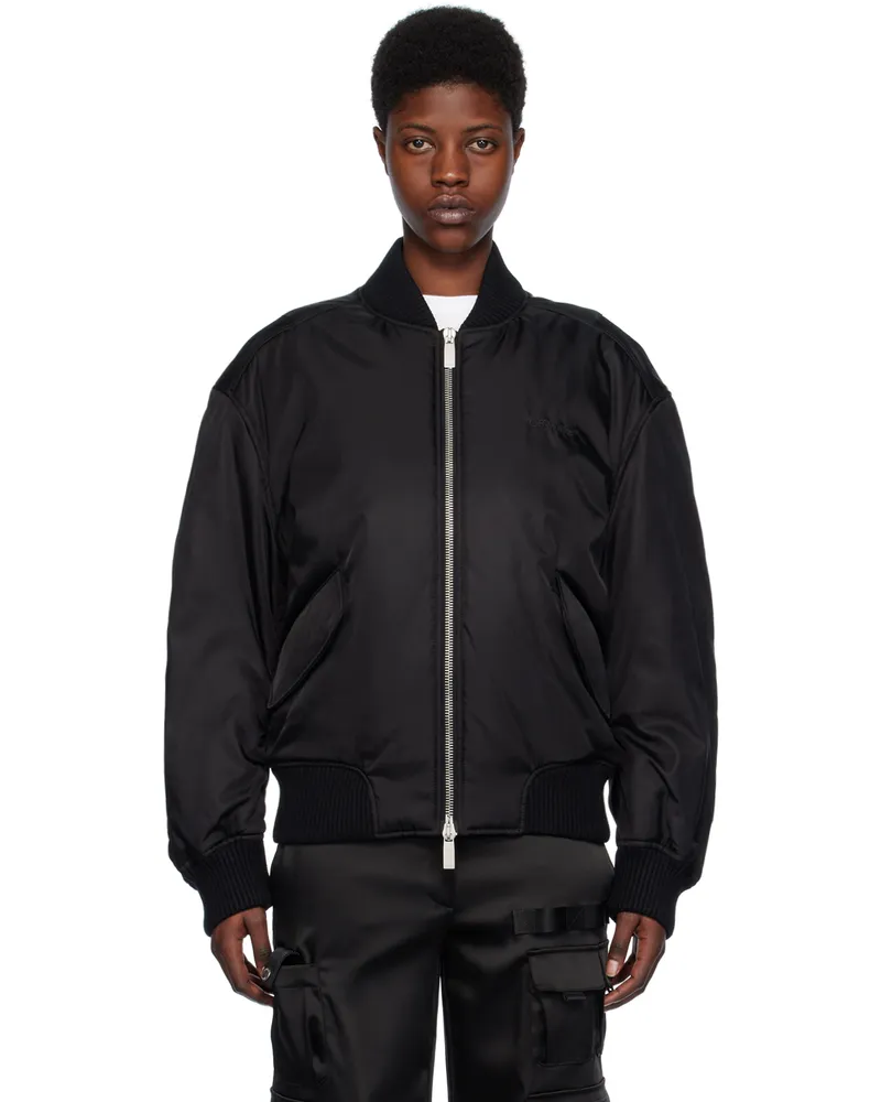 OFF-WHITE Black Ny Gab Bomber Jacket Black