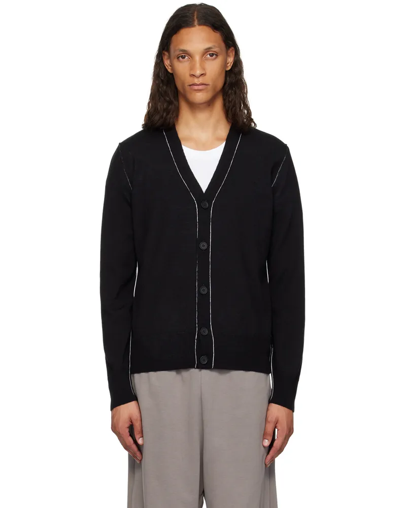 Maison Margiela Black Exposed Seam Cardigan 900