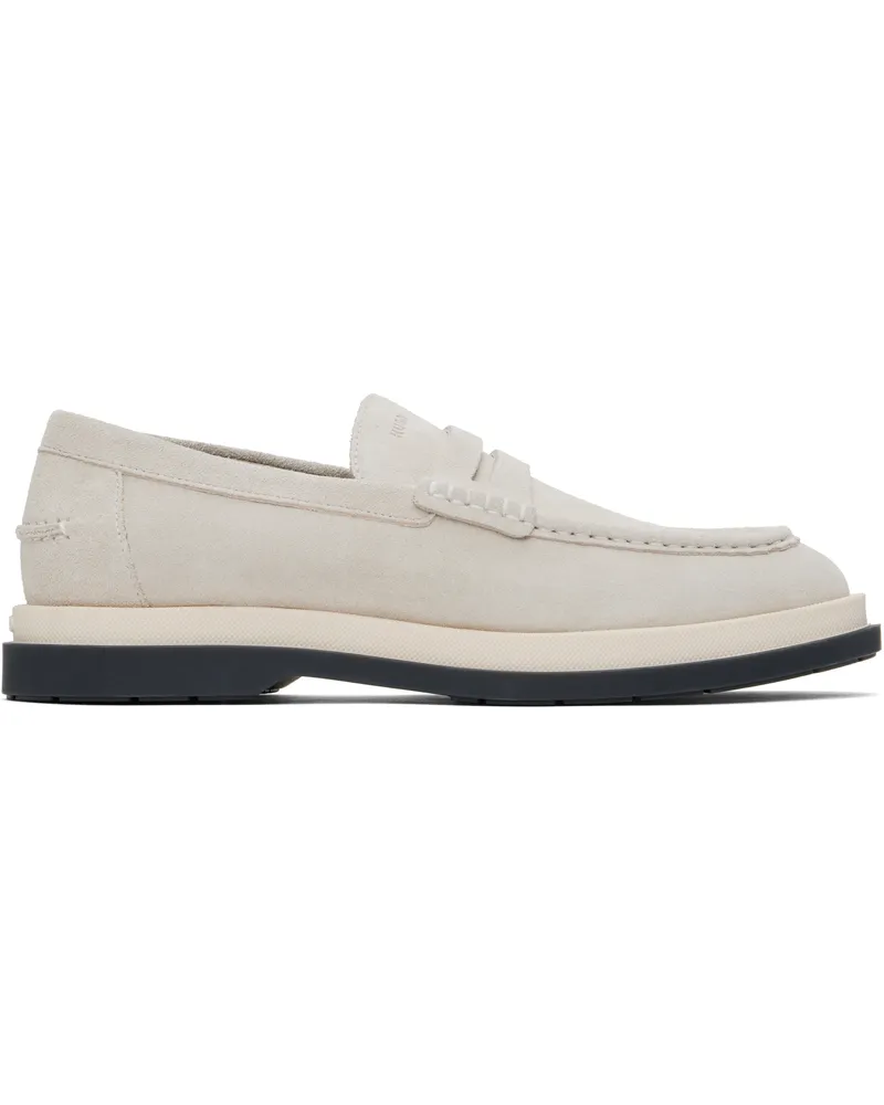 HUGO BOSS Off-White Suede Loafers 121-open