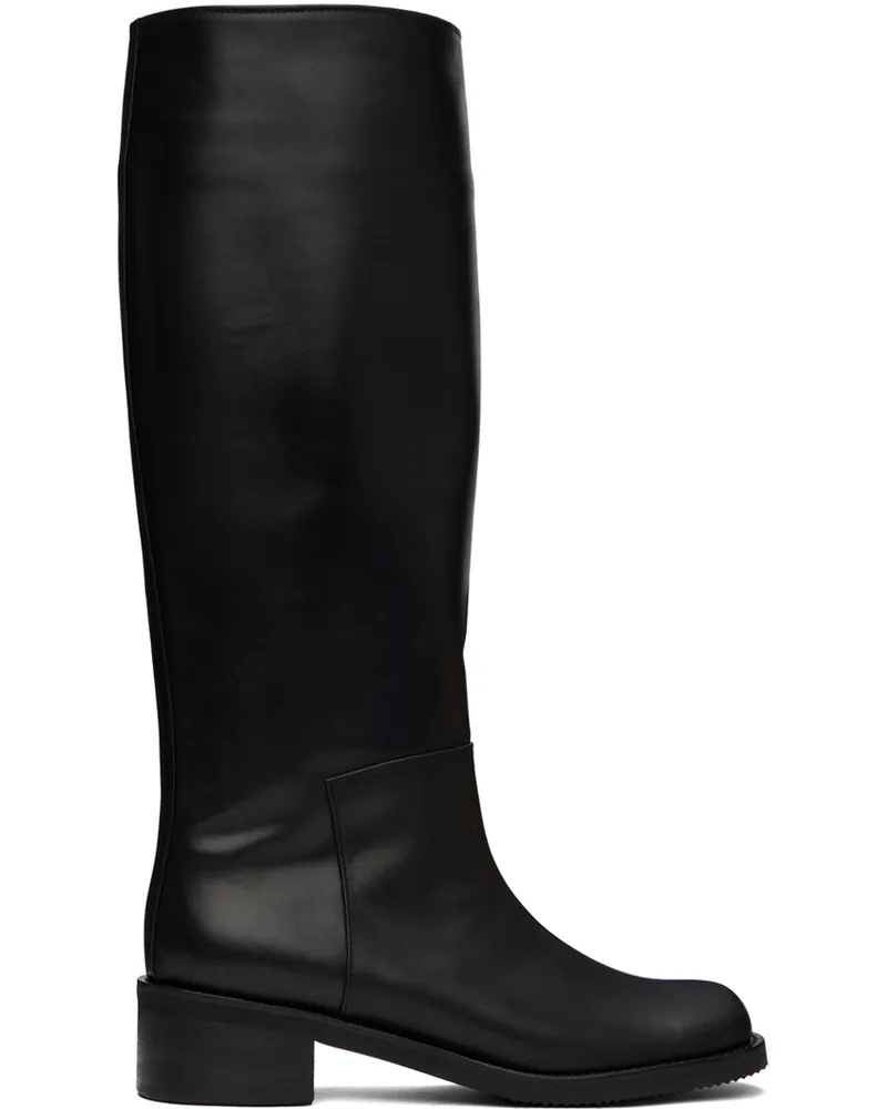 AMOMENTO Black Long Boots Black