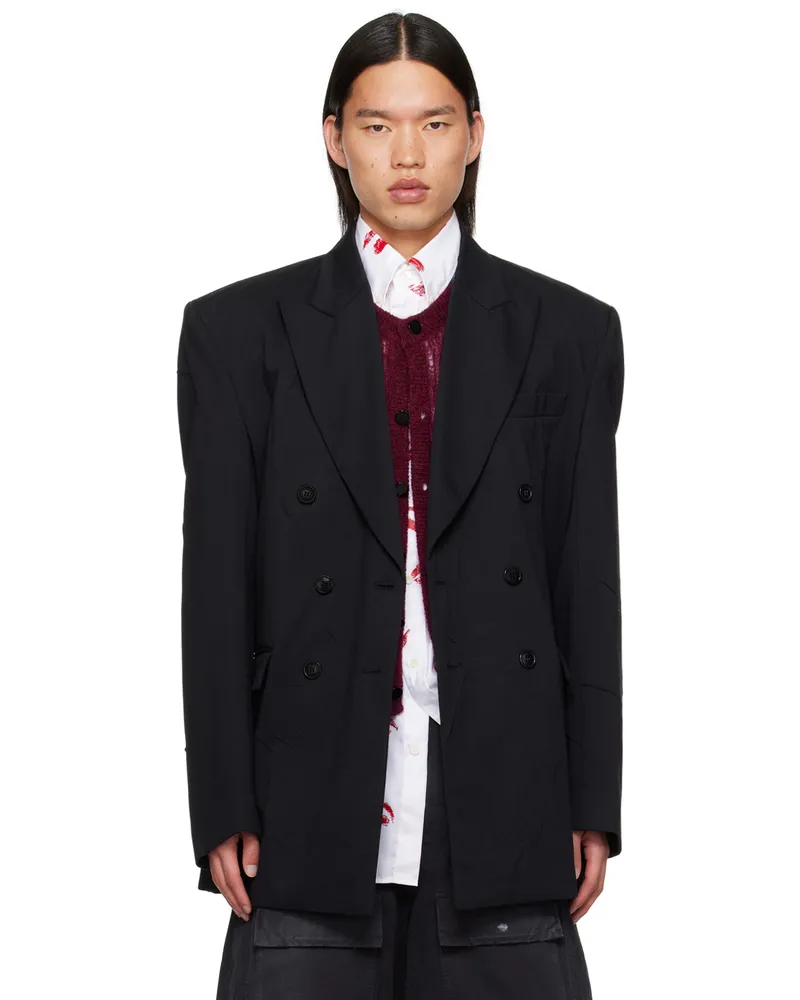 VETEMENTS Black Peaked Lapel Blazer Black