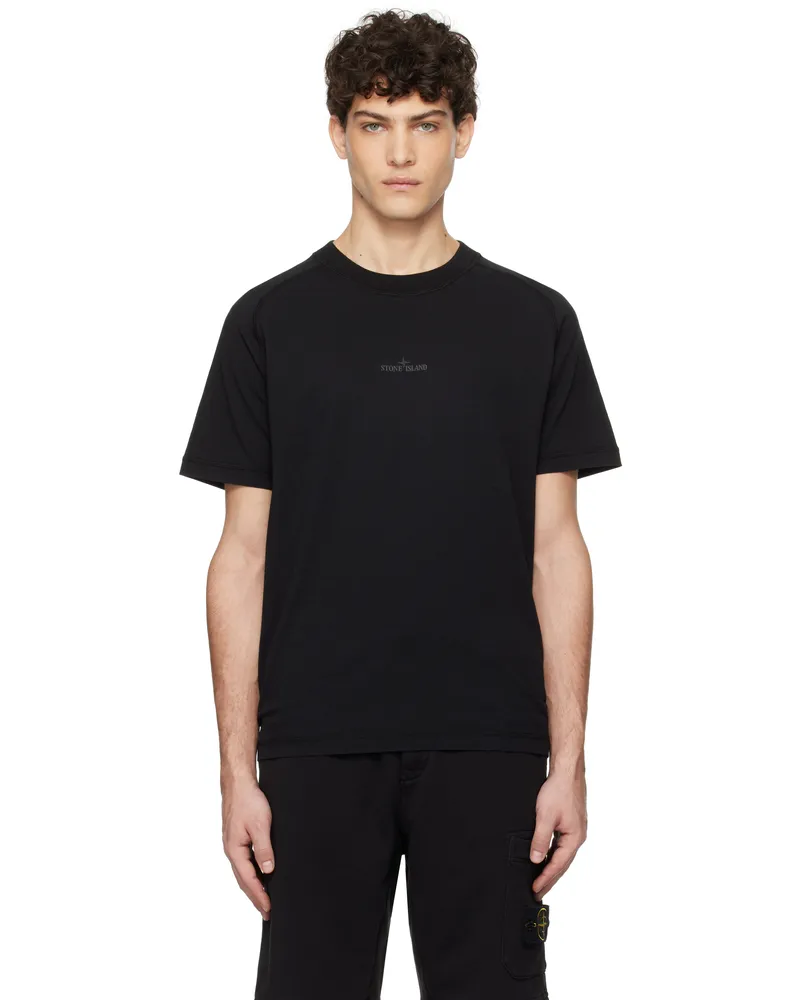 Stone Island Black Organic Cotton Jersey T-shirt V0029