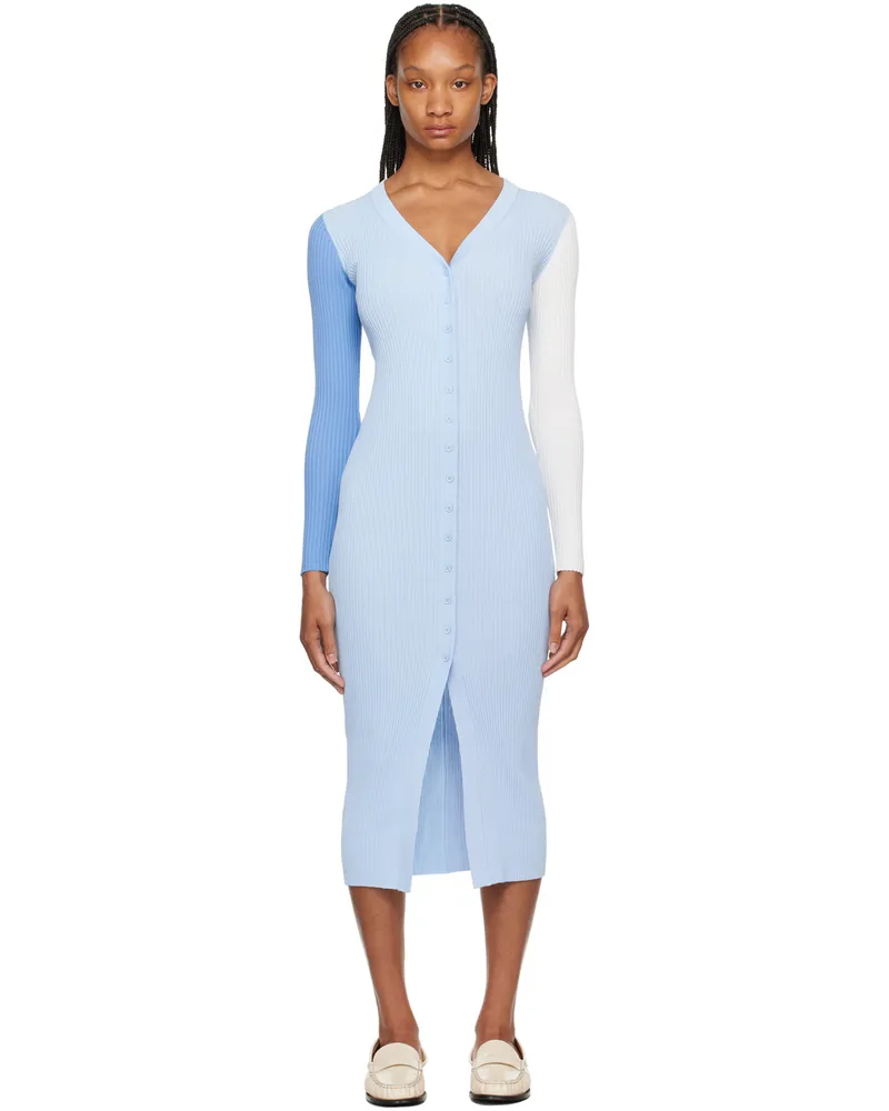 STAUD Blue Shoko Midi Dress Periwinkle