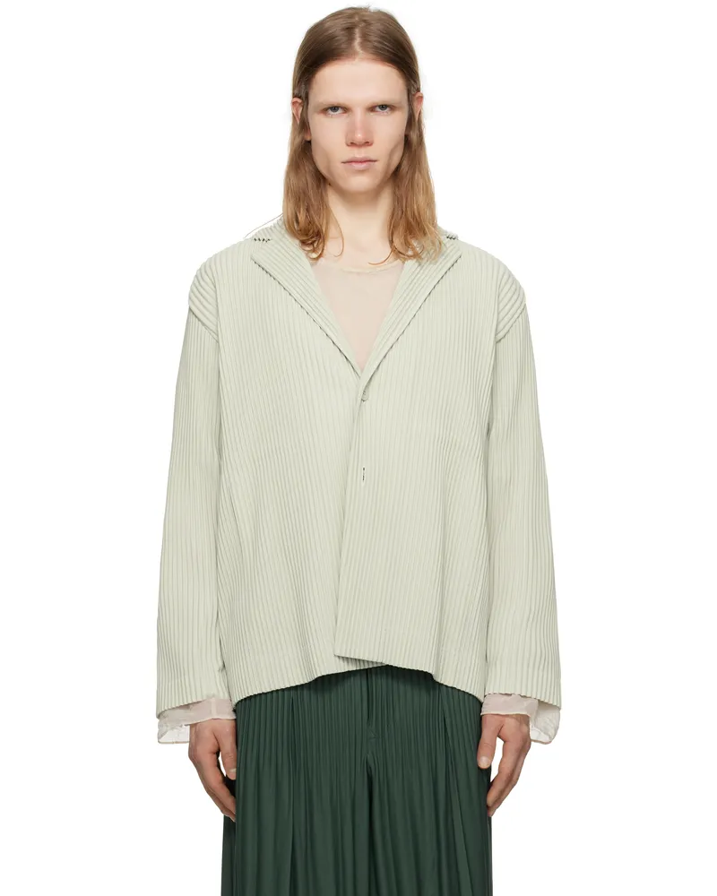 Issey Miyake Gray Tailored Pleats 1 Blazer 17-frosty