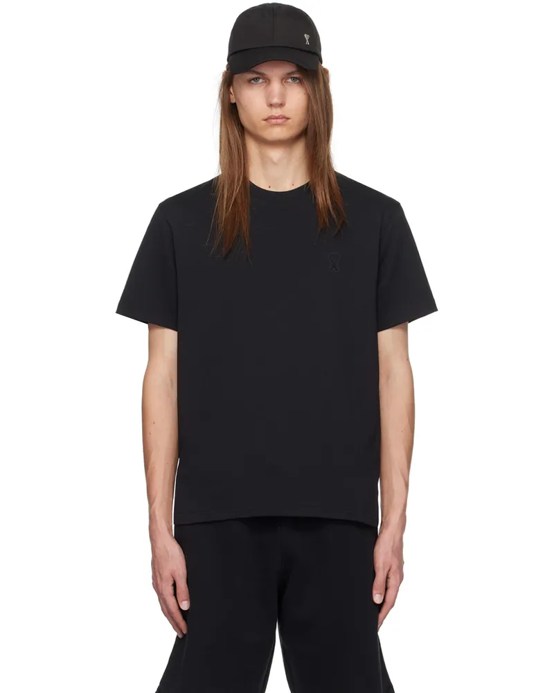 AMI Paris Black Ami de Coeur T-shirt Black