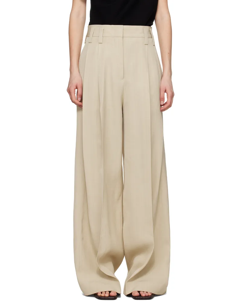 Jil Sander Beige Voluminous Pleated Trousers 272