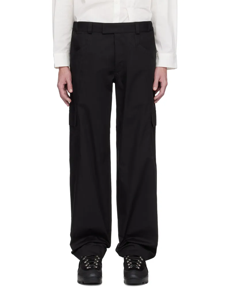 GR10K Black Poplin Cargo Pants Off