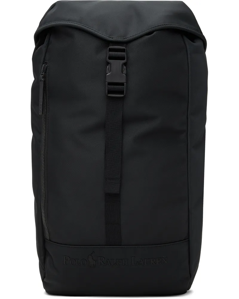 Ralph Lauren Black Tonal Logo Backpack Black