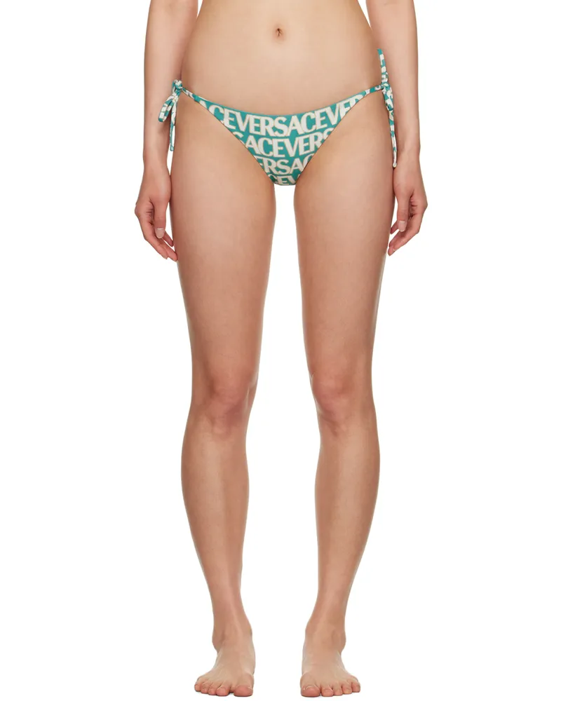 Versace Blue Allover Bikini Bottom 5v550
