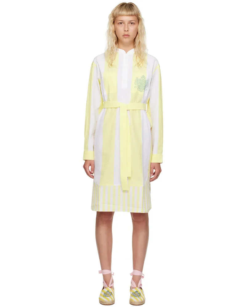 Kitsuné White & Yellow Hotel Olympia Edition Poolside Dress P725