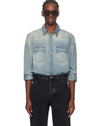 RHUDE Blue Western Denim Shirt Dark