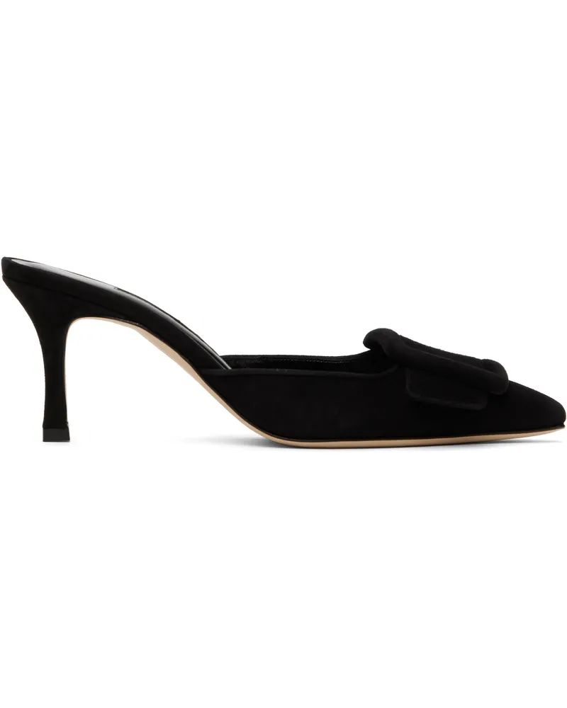 Manolo Blahnik Black Maysale Mules 0015