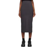 Gray Zip Midi Skirt