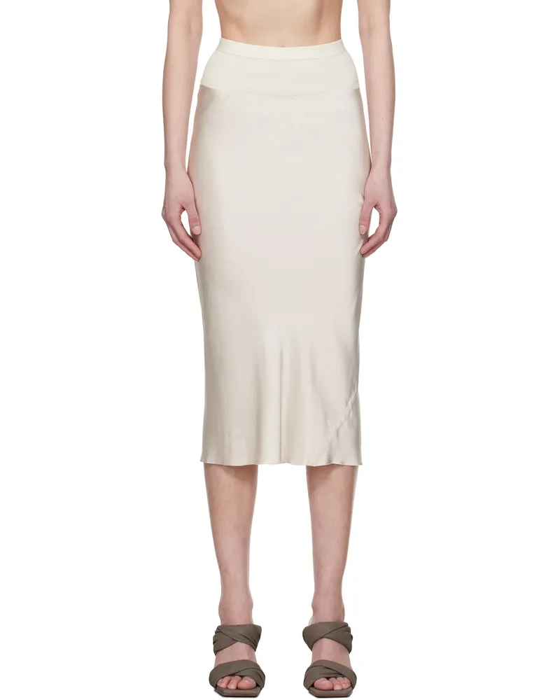Rick Owens Off-White Hollywood Knee Bias Midi Skirt 41