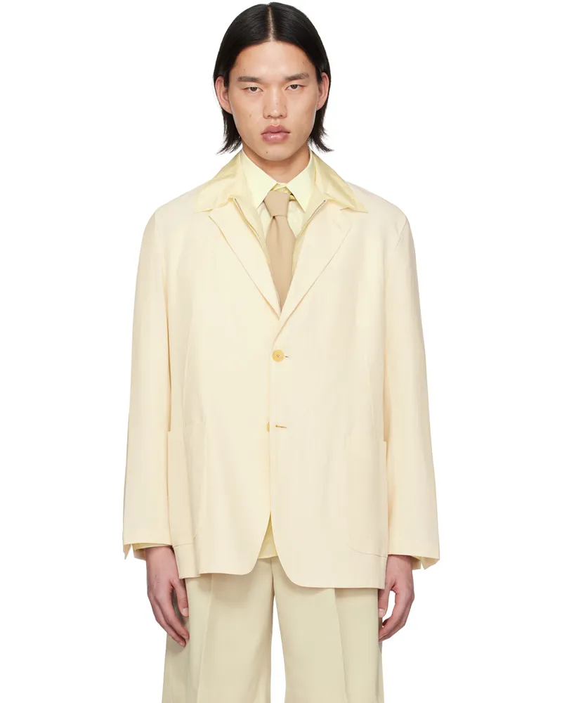 AURALEE Off-White Viyella Blazer Ivory