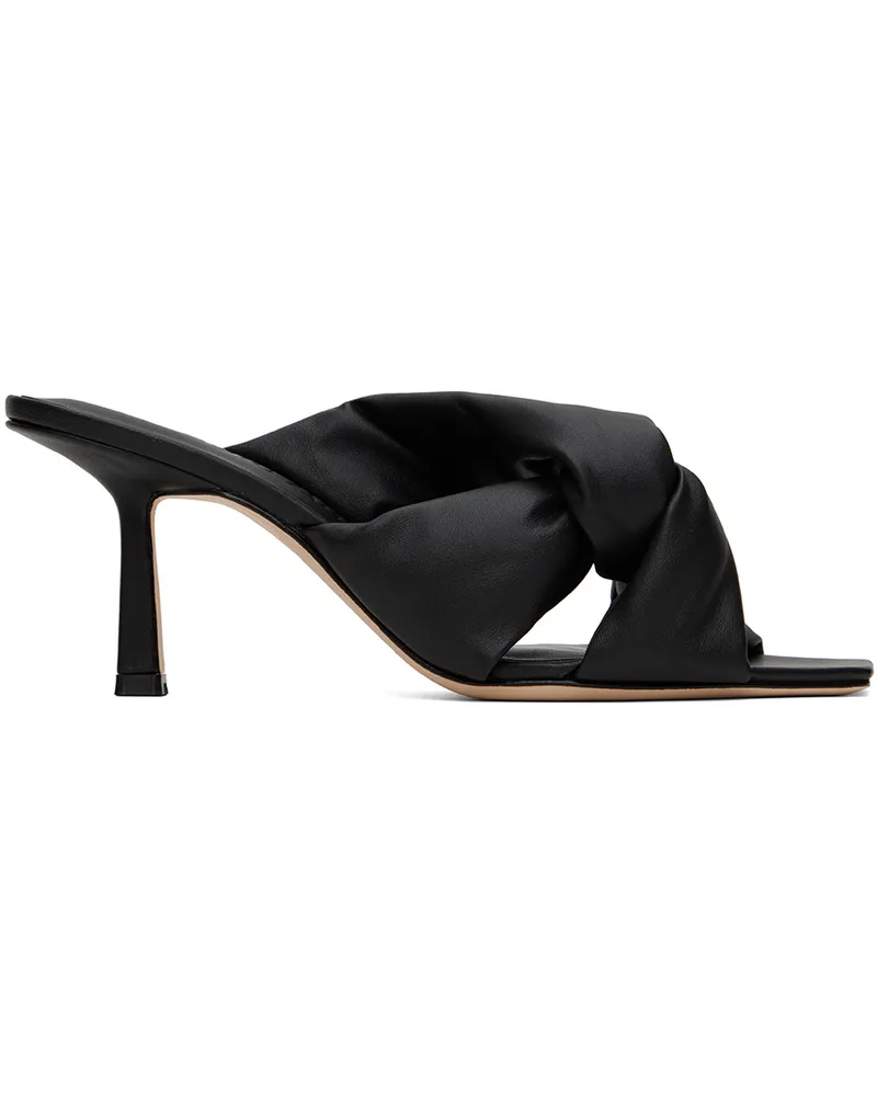 Studio Amelia Black Pillow Loop 70mm Heeled Sandals Blk