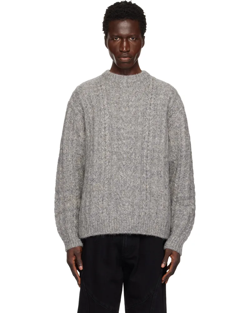 Wooyoungmi Gray Alpaca Blend Glitter Sweater 513g