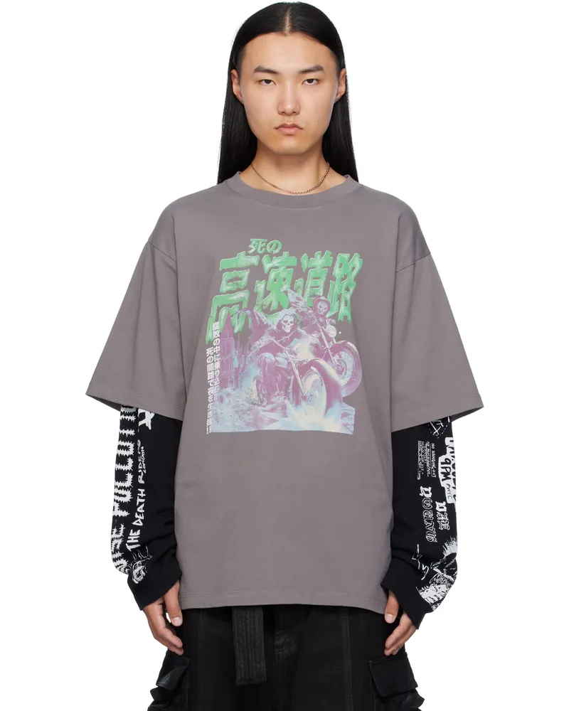 LU'U DAN Gray Double Deck T-shirt Grey