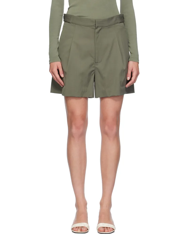 St. Agni Green Adjustable Shorts Smokey
