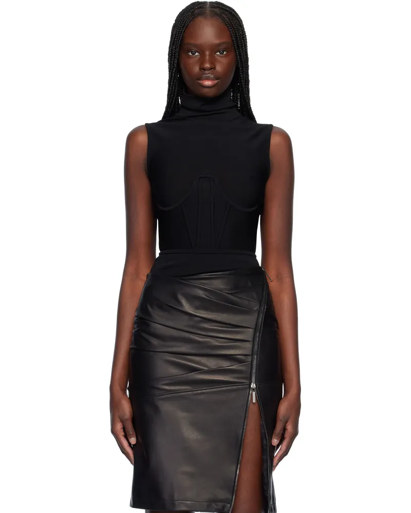 Nensi Dojaka Black Alice Corset Knit Bodysuit Black