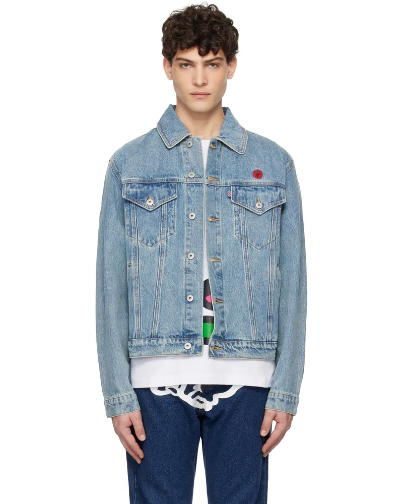 ICECREAM Blue Running Dog Denim Trucker Jacket Vintage