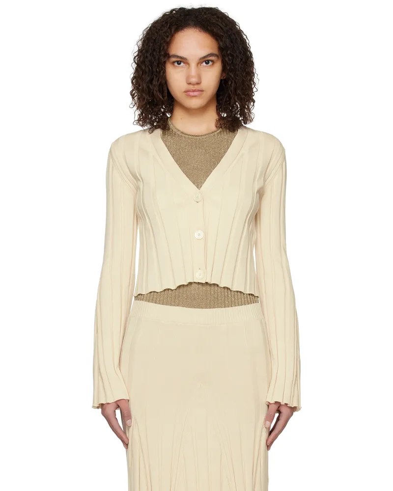 Stella McCartney Off-White Y-Neck Cardigan 9203