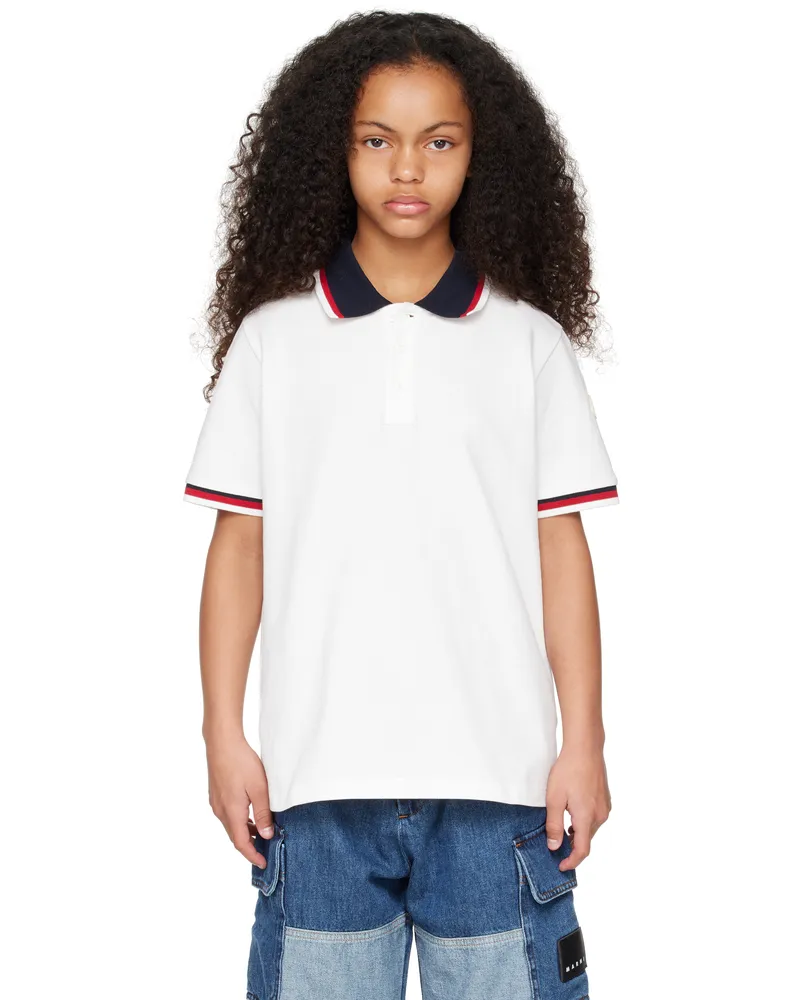 Moncler Kids White Short Sleeve Polo 034