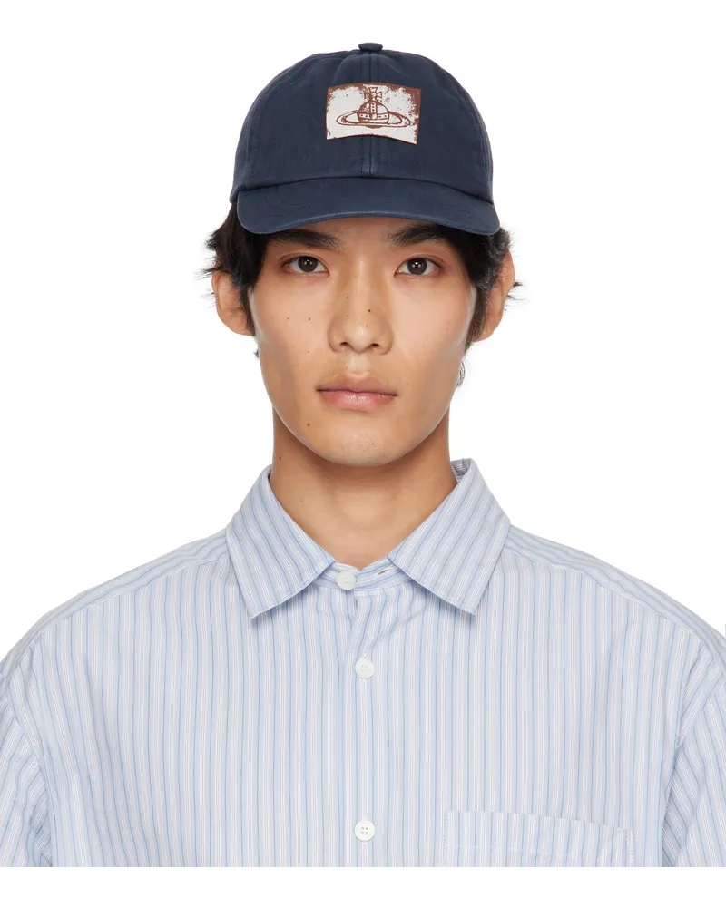 Vivienne Westwood Blue Cotton Twill Baseball Cap Ss25-k401