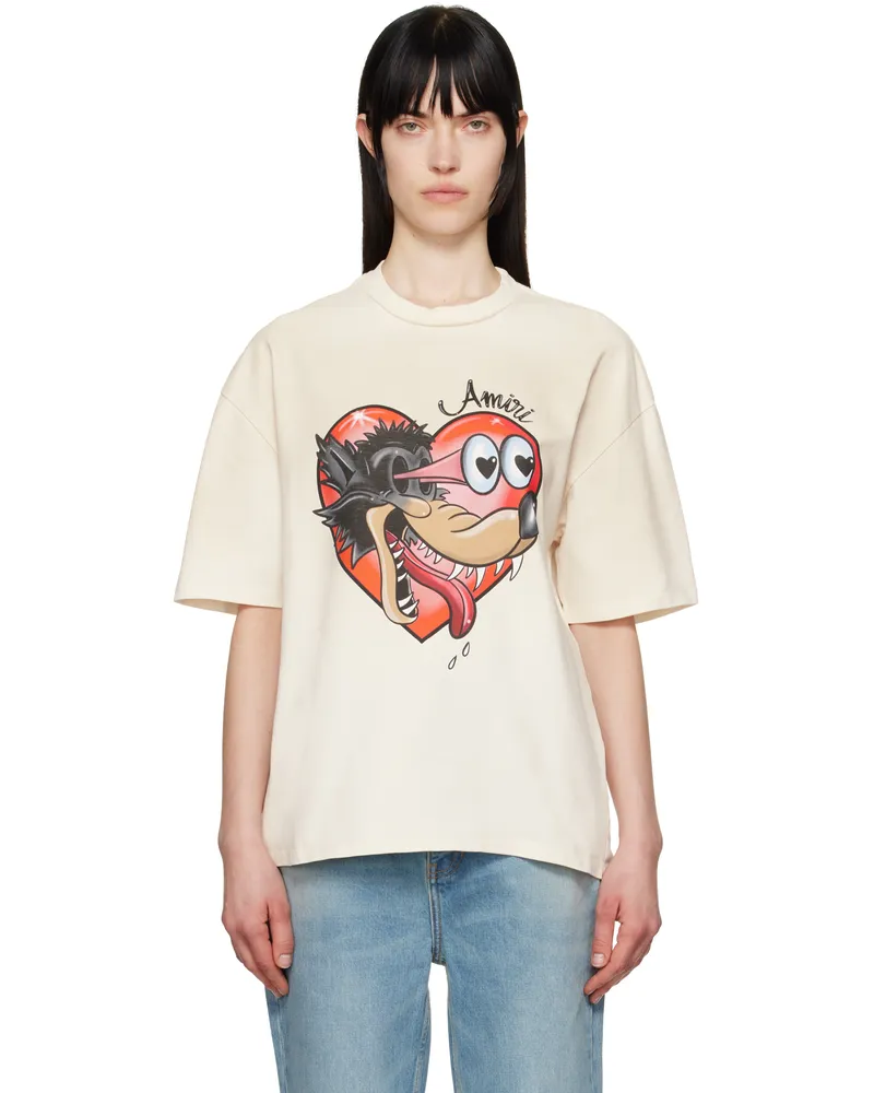 Amiri Off-White 'Hopeless Romantic' Os T-shirt Ivory